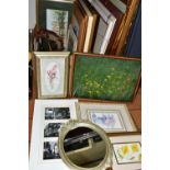 20TH CENTURY PAINTINGS AND PRINTS ETC, to include a Terry Heath cottage landscape, signed bottom