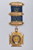 A 9CT GOLD 'ROYAL ORDER OF BUFFALOES' MEDAL, Maltese medal, displaying the head of a buffaloe (