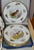A BOXED SET OF SIX WEDGWOOD LIMITED EDITION BONE CHINA' SPORTING DOGS' PLATES, no.129 / 200, printed