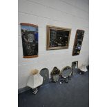 A SELECTION OF VARIOUS MIRRORS, of various sizes and styles, largest mirror size 86cm x 66cm,