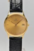 A BOXED 'ZENITH' WRISTWATCH, a gents quartz wristwatch, round gold dial signed 'Zenith', date window