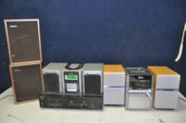 A SELECTION OF AUDIO EQUIPMENT, to include a Panasonic SA-PM28 mini stereo system, with pair of