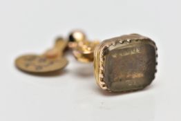 A LATE 19TH CENTURY 'FORGET ME NOT' SEAL FOB, the foil back paste carved with a forget me not
