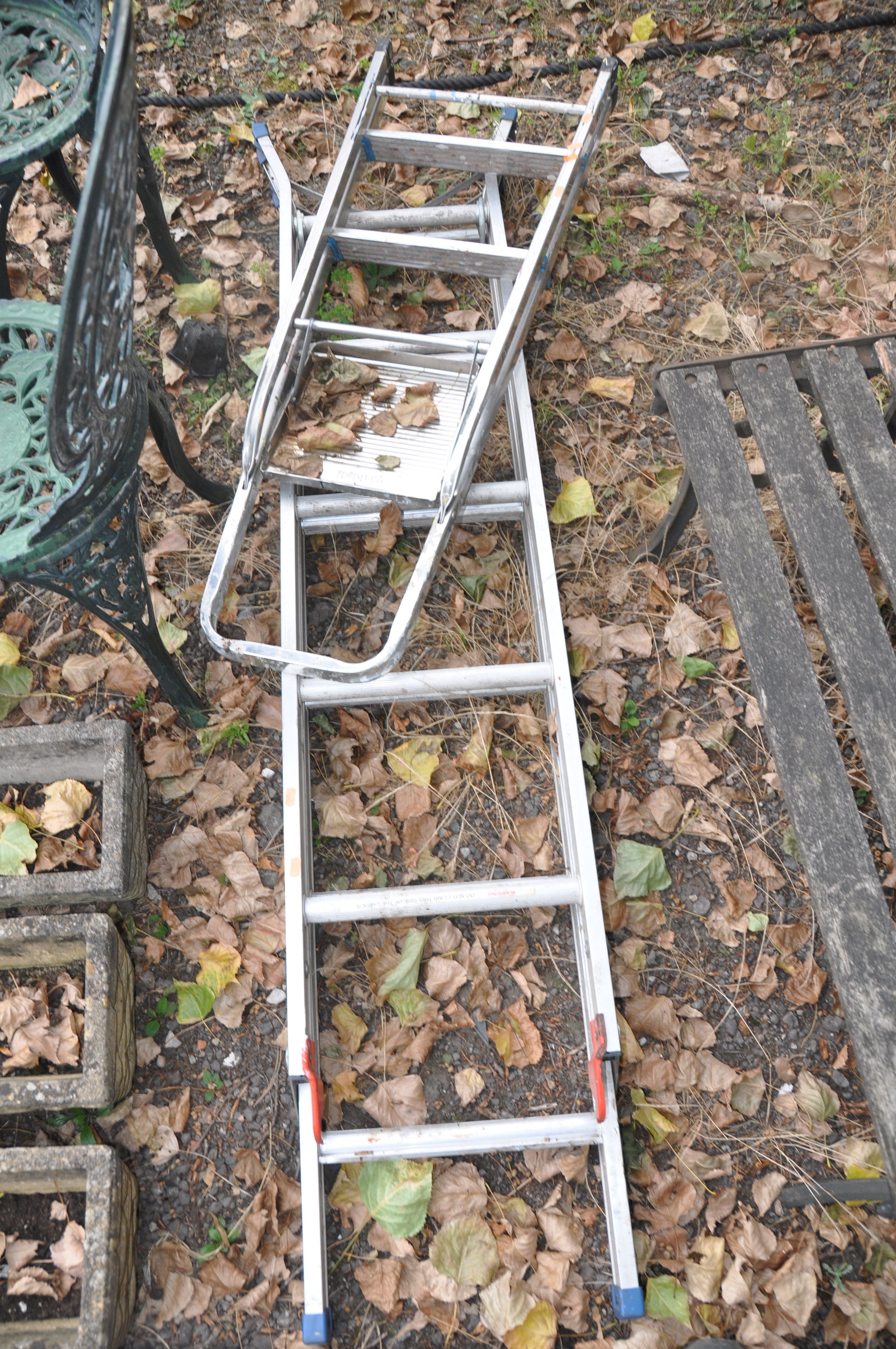 TWO ALUMINIUM STEP LADDERS the longest being 185cm high