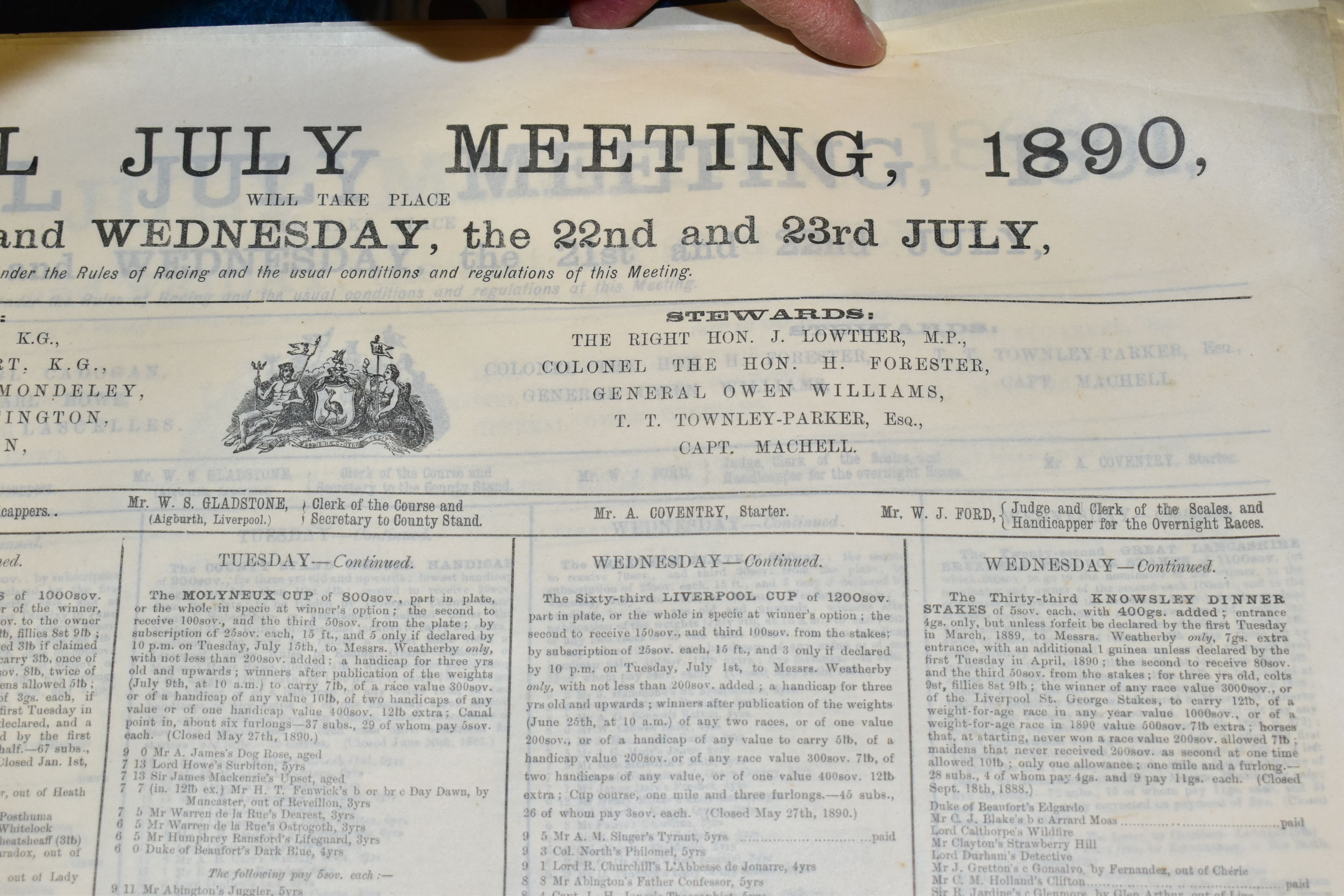 LIVERPOOL RACECOURSE, a collection of twenty-four original race meeting broadsheets from the July - Image 6 of 7