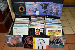 A CASE OF MIXED VINYL SINGLES, a hard case of approximately two hundred records, mixed genres