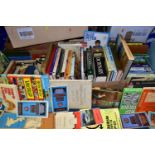 SEVEN BOXES OF BOOKS, to include 1960s children's classics, Bibles, hymn books, early 20th Century