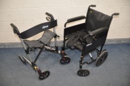 A DRIVE CS1142T WHEELCHAIR, assistant propelled wheelchair with footrests, along with a Drive