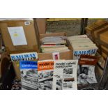 SEVEN BOXES OF RAILWAY AND TRAIN MAGAZINES, to include approx. three hundred and fifty magazines,