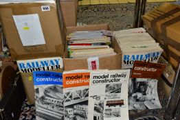 SEVEN BOXES OF RAILWAY AND TRAIN MAGAZINES, to include approx. three hundred and fifty magazines,