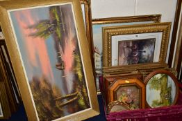 20TH CENTURY PAINTINGS AND PRINTS, to include a Burnett Parisian scene, oil on canvas, approximate