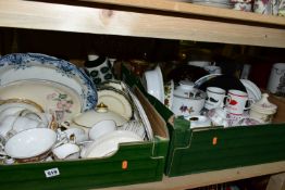 SEVEN BOXES OF CERAMICS, TABLEWARE AND GLASS, to include six Minton 'Grosvenor' side plates (