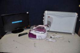 A SAMSUNG P2270HD 22in TV with remote, along with a Range convector heater model No143854, and a