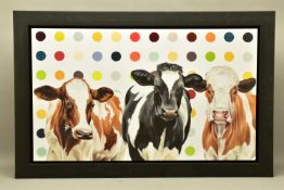 HAYLEY GOODHEAD (BRITISH CONTEMPORARY) 'DAMIENS HERD', a limited edition print on canvas 10/195,