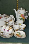 A SMALL QUANTITY OF ROYAL WORCESTER 'EVESHAM' PATTERN ITEMS, comprising a coffee pot and cover,
