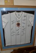 A SIGNED ASTON VILLA FOOTBALL SHIRT FOR THE 1982 EUROPEAN CUP FINAL , bears nineteen signatures to