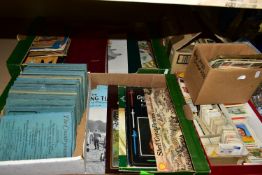 EPHEMERA, six boxes containing a very large collection of unsorted cigarettes cards in 1d albums and