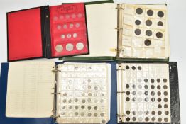 A QUANTITY OF COIN ALBUMS, to include a sandhill album with 1950s and 60s coins, an album of Penny