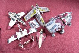 FIVE EARLY 21ST CENTURY LFL STAR WARS VEHICLES AND SPACESHIPS, to include a 2008 Hasbro AT-TE with