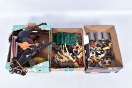 A QUANTITY OF ASSORTED TOYS, to include a quantity of unboxed and assorted playworn Britains farm
