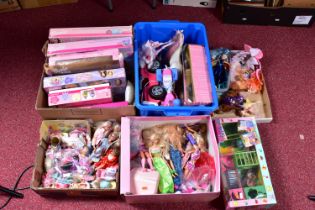A LARGE QUANTITY OF BOXED AND UNBOXED MODERN BARBIE DOLLS, CLOTHING AND ACCESSORIES, to include