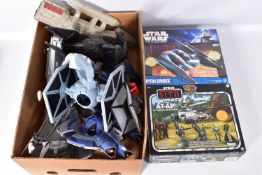 A COLLECTION OF MODERN LFL STAR WARS VEHICLES AND AIRCRAFTS, to include a boxed Hyena Bomber,