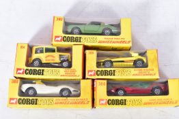 FIVED BOXED CORGI TOYS WHIZZWHEELS SPORTS CAR MODELS, Ison Bros. Dragster 'Wild Honey', No.164,