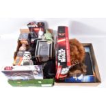 A QUANTITY OF MAINLY BOXED STAR WARS TOYS AND COLLECTIBLES, to include Royal Mail Souvenir Stamp