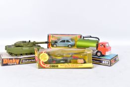 FOUR BOXED DIECAST VEHICLES, Corgi Toys Ford Escort, No.334, Sikorsky Skycrane U.S. Army Helicopter,