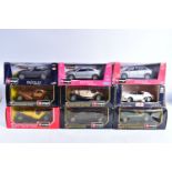 A QUANTITY OF BOXED BBURAGO 1:24 SCALE DIECAST CAR MODELS, mix of 1930's and 1940's sports cars