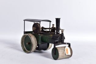 A MARKLIN LIVE STEAM ROLLER, No.4084, playworn condition, not tested, may not be complete, funnel