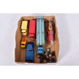 A QUANTITY OF UNBOXED AND ASSORTED PLAYWORN DIECAST VEHICLES, to include Dinky Supertoys Guy Van '