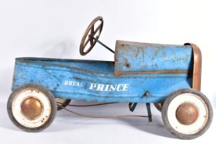 A TRI-ANG ROYAL PRINCE PRESSED STEEL PEDAL CAR, version with white solid disc wheels, chrome hubcaps