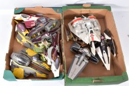 TWO BOXES OF EARLY 21ST CENTURY LFL STAR WARS AIRCRAFTS, to include a 2008 V-Wing fighter, a