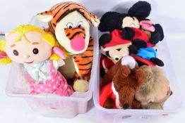 A QUANTITY OF ASSORTED MODERN SOFT TOYS, mainly Disney or other film & TV related, including 1970'