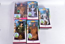 FIVE BOXED MODERN MATTEL BARBIE WIZARD OF OZ DOLLS, Four Barbie Collector Pink Label, Dorothy (