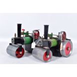 TWO UNBOXED MAMOD LIVE STEAM ROLLERS, No.SR1A, not tested, one appears incomplete, both in