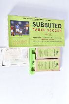 A BOXED SUBBUTEO TABLE SOCCER SUPER SET, comprising two of the earlier flat celluloid teams, referee