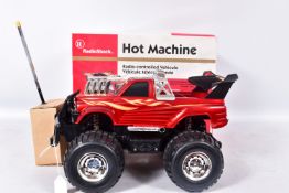A BOXED RADIO SHACK PLASTIC RADIO CONTROL HOT MACHINE PICK UP TRUCK, No.60-4188, not tested but