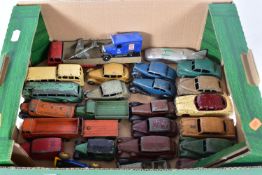 A QUANTITY OF UNBOXED AND ASSORTED PLAYWORN DINKY DIECAST VEHICLES, majority are cars from the