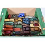 A QUANTITY OF UNBOXED AND ASSORTED PLAYWORN DINKY DIECAST VEHICLES, majority are cars from the