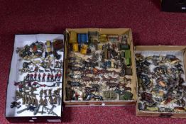 A COLLECTION OF ASSORTED HOLLOWCAST LEAD FIGURES, ANIMALS AND ACCESSORIES, all in playworn