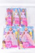 FIVE BOXED MODERN MATTEL BARBIE DREAMTOPIA DOLLS, mostly Princesses, all appear complete and in good