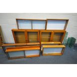 EIGHT VARIOUS COLLECTORS CABINETS, to include a pair of double door cabinets, width 115cm x depth