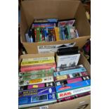 RAILWAY BOOKS & EPHEMERA, four boxes to include approximately twenty-five book titles, thirty-