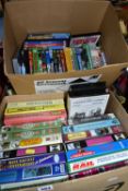 RAILWAY BOOKS & EPHEMERA, four boxes to include approximately twenty-five book titles, thirty-