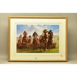 GRAHAM ISOM (BRITISH CONTEMPORARY) 'ISTABRAQ', a limited edition horse racing print, signed,