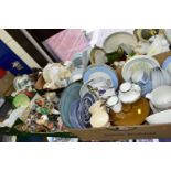 SIX BOXES OF CERAMICS, DINNERWARE AND ORNAMENTS, to include Royal Worcester 'Evesham' pattern