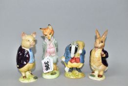 FOUR BESWICK BEATRIX POTTER FIGURES, comprising Foxy Whiskered Gentleman, First Version BP-2,