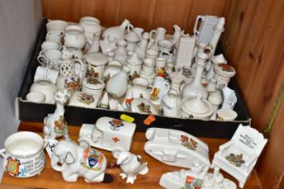 A BOX AND LOOSE CRESTED CHINA, approximately seventy pieces, by manufacturers including A & S
